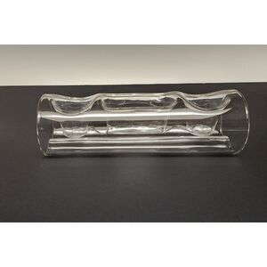 Mid Century Modern Clear Art Glass Table Centerpiece Candle Holder Scandinavian